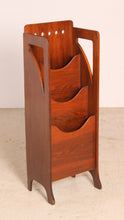 Load image into Gallery viewer, British Glasgow School Arts &amp; Crafts Mahogany Magazine Rack, early 20th Century.
