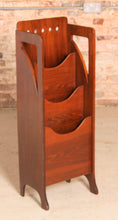 Load image into Gallery viewer, British Glasgow School Arts &amp; Crafts Mahogany Magazine Rack, early 20th Century.
