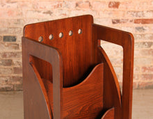 Load image into Gallery viewer, British Glasgow School Arts &amp; Crafts Mahogany Magazine Rack, early 20th Century.
