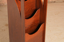Load image into Gallery viewer, British Glasgow School Arts &amp; Crafts Mahogany Magazine Rack, early 20th Century.
