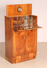Load image into Gallery viewer, Art Deco walnut cocktail cabinet, circa 1930s.
