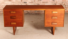 Load image into Gallery viewer, Mid Century teak dressing table / &nbsp;desk with carved rosewood handles, circa 1960
