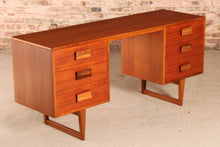 Load image into Gallery viewer, Mid Century teak dressing table / &nbsp;desk with carved rosewood handles, circa 1960
