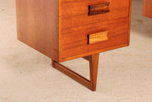 Load image into Gallery viewer, Mid Century teak dressing table / &nbsp;desk with carved rosewood handles, circa 1960
