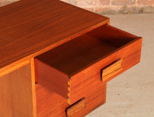 Load image into Gallery viewer, Mid Century teak dressing table / &nbsp;desk with carved rosewood handles, circa 1960
