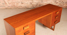 Load image into Gallery viewer, Mid Century teak dressing table / &nbsp;desk with carved rosewood handles, circa 1960
