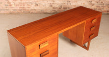 Load image into Gallery viewer, Mid Century teak dressing table / &nbsp;desk with carved rosewood handles, circa 1960
