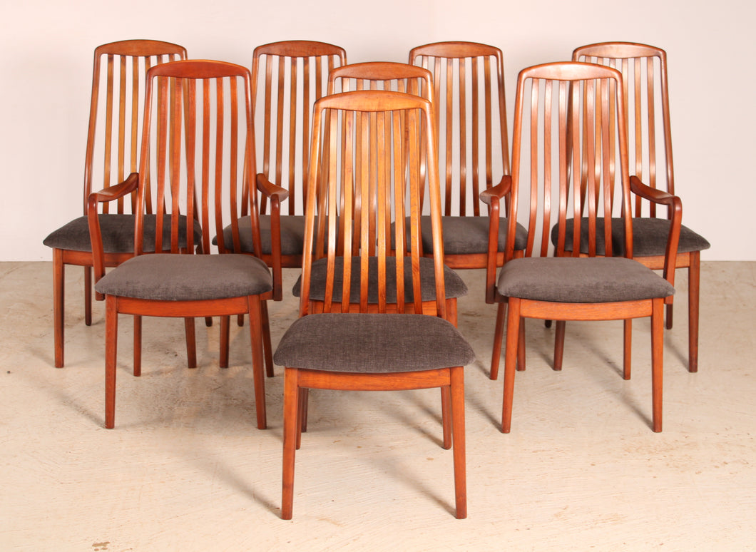 Set of 8 Danish Mid Century teak dining chairs by Preben Schou, circa 1970s
