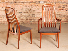 Load image into Gallery viewer, Set of 8 Danish Mid Century teak dining chairs by Preben Schou, circa 1970s
