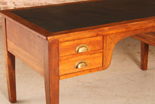 Load image into Gallery viewer, Vintage Military / Civil service oak kneehole desk with a new leather top
