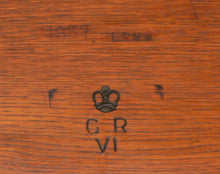 Load image into Gallery viewer, Vintage Military / Civil service oak kneehole desk with a new leather top
