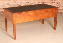 Load image into Gallery viewer, Vintage Military / Civil service oak kneehole desk with a new leather top
