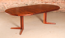 Load image into Gallery viewer, Danish Mid Century extending round/oval rosewood dining table, circa 1970s.
