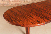 Load image into Gallery viewer, Danish Mid Century extending round/oval rosewood dining table, circa 1970s.
