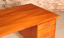 Load image into Gallery viewer, Danish Mid Century teak desk with chrome legs designed by Heinrich Roepstorff, circa 1960s
