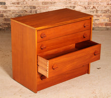 Load image into Gallery viewer, Mid Century teak chest of 4 drawers by Stag, circa 1970s.
