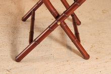 Load image into Gallery viewer, Contemporary campaign style teak, leather and brass folding chairs by Eichholtz
