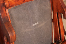 Load image into Gallery viewer, Contemporary campaign style teak, leather and brass folding chairs by Eichholtz
