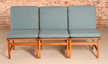 Load image into Gallery viewer, Set of 3 Danish Mid Century model 3232 oak lounge chairs by Borge Mogensen for Fredericia Stolefabrik, circa 1960s
