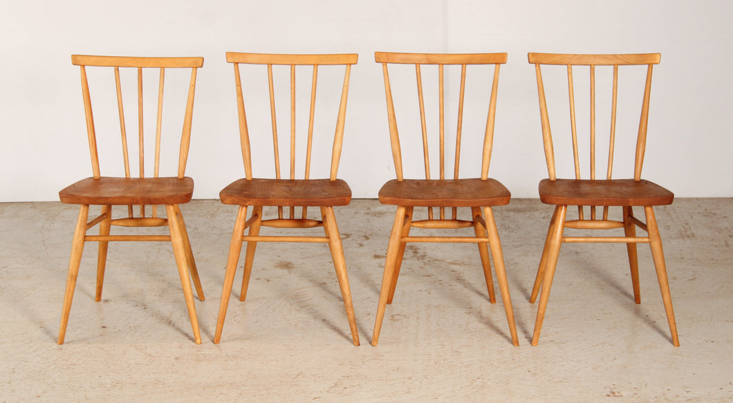 A set of 4 Ercol model 391 elm and beech chairs circa 1960s