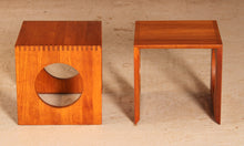 Load image into Gallery viewer, Danish Mid Century pair of Cube solid teak side tables by Jens Quistgaard for Richard Nissen, circa 1970s
