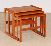 Load image into Gallery viewer, Danish Mid Century Teak Nest of Tables by Arne Hovmand-Olsen for Mogens Kold c.1960s.
