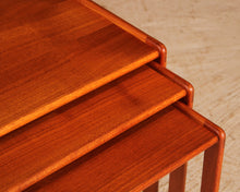 Load image into Gallery viewer, Danish Mid Century Teak Nest of Tables by Arne Hovmand-Olsen for Mogens Kold c.1960s.
