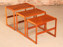 Load image into Gallery viewer, Danish Mid Century Teak Nest of Tables by Arne Hovmand-Olsen for Mogens Kold c.1960s.
