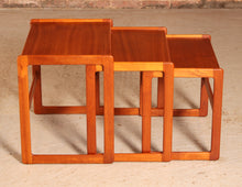 Load image into Gallery viewer, Danish Mid Century Teak Nest of Tables by Arne Hovmand-Olsen for Mogens Kold c.1960s.
