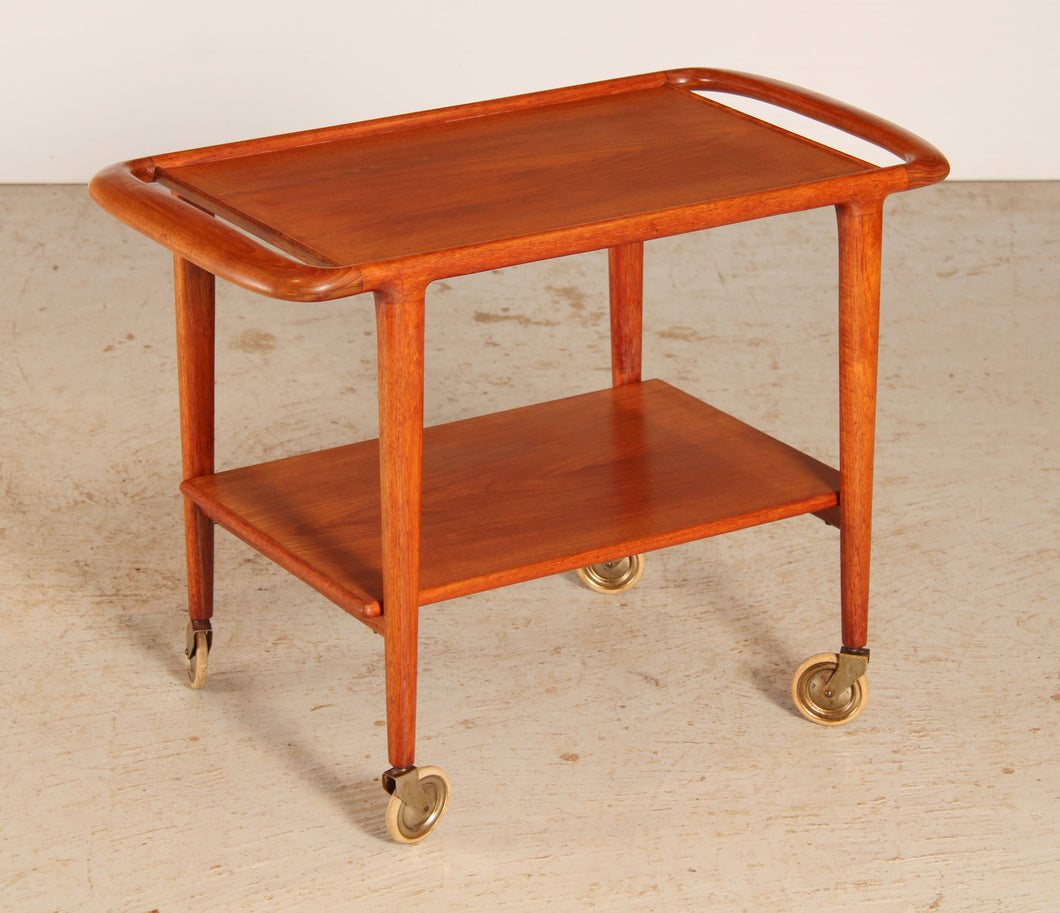 Mid-Century 2-tier teak serving trolley by Niels O. Møller for J.L. Møllers, 1960s
