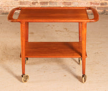 Load image into Gallery viewer, Mid-Century 2-tier teak serving trolley by Niels O. Møller for J.L. Møllers, 1960s
