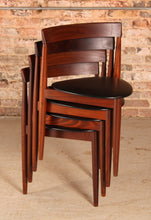 Load image into Gallery viewer, Danish Mid Century extending teak dining table and 4 chairs by Hans Olsen for Frem Röjle, circa 1960s
