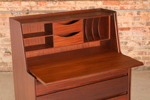 Load image into Gallery viewer, Mid Century solid afromosia bureau by Richard Hornby, circa 1960s
