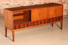Load image into Gallery viewer, Mid Century satinwood and rosewood sideboard by Herbert E. Gibbs, circa 1960s
