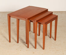 Load image into Gallery viewer, Mid Century teak nest of 3 tables by Richard Hornby, circa 1960s
