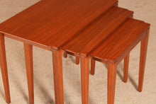 Load image into Gallery viewer, Mid Century teak nest of 3 tables by Richard Hornby, circa 1960s
