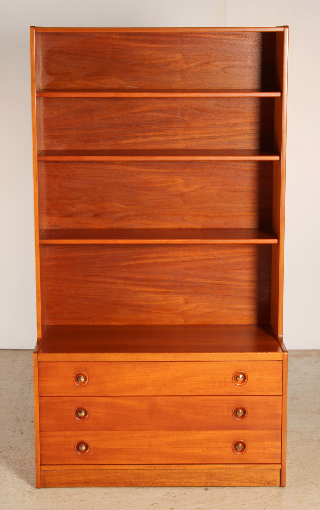 Mid Century teak bookcase with drawers, circa 1960s