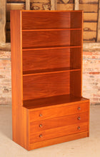 Load image into Gallery viewer, Mid Century teak bookcase with drawers, circa 1960s
