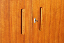 Load image into Gallery viewer, Mid Century Art Deco style walnut double wardrobe table by Heirloom Furniture, circa 1950s
