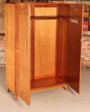 Load image into Gallery viewer, Mid Century Art Deco style walnut double wardrobe table by Heirloom Furniture, circa 1950s
