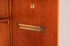 Load image into Gallery viewer, Mid Century Art Deco style walnut double wardrobe table by Heirloom Furniture, circa 1950s
