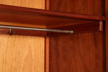 Load image into Gallery viewer, Mid Century Art Deco style walnut double wardrobe table by Heirloom Furniture, circa 1950s
