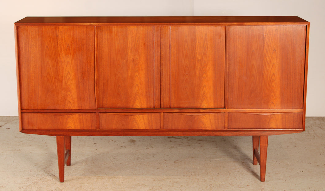 Danish Mid Century teak highboard by E.W. Bach, circa 1960s
