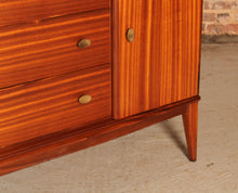 Load image into Gallery viewer, Mid Century Mahogany sideboard with brass handles by McIntosh, Scotland, circa 1960s
