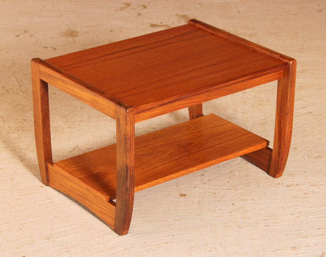 Mid Century teak side table with a magazine shelf, circa 1970s