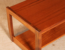 Load image into Gallery viewer, Mid Century teak side table with a magazine shelf, circa 1970s
