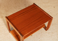 Load image into Gallery viewer, Mid Century teak side table with a magazine shelf, circa 1970s
