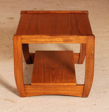 Load image into Gallery viewer, Mid Century teak side table with a magazine shelf, circa 1970s
