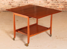 Load image into Gallery viewer, Mid Century mahogany drop leaf serving trolley, circa 1960s

