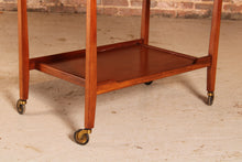 Load image into Gallery viewer, Mid Century mahogany drop leaf serving trolley, circa 1960s
